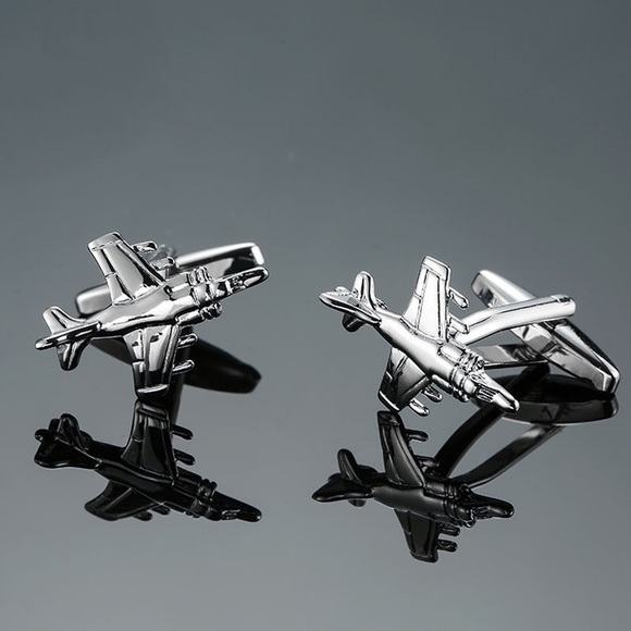 Other - Silver Military Fighter Jet Airplane Cufflinks